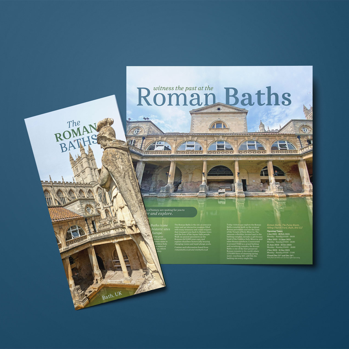 A Travel Brochure about the Roman Baths set in Lady Somerset.